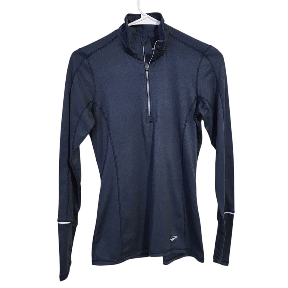 BROOKS Essential Half Zip Running Top Navy Long Sleeve Pullover XS‎